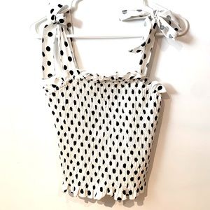 ASOS New Look White and Black Polka Dot Tank